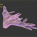 Futuristic Cosmic Spaceship With Sleek Blue And Orange Streamlined Aerospace Design