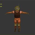 Orange Full Body Spacesuit With Brown Vest Helmet Gloves And Boots