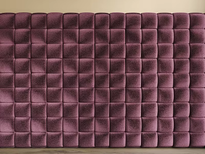 Elegant Purple Tufted Velvet Wall Upholstery Panel With Grid Pattern 3d model