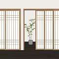 Japanese-style sliding door 3d model