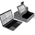 Computer cash register notebook 3d model