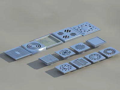 Bathroom Drain Accessories With Various Patterns And Modern Designs For Shower Use 3d model