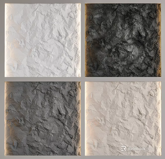 Textured Background Wall With White Black Gray And Beige Color Options 3d model 