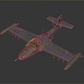 Camouflage Military Aircraft Model With Detailed Cockpit And Wing Structure Design
