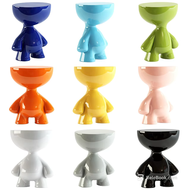 Colorful Modern Side Table Collection With Vibrant Colors And Unique Stylish Designs 3d model 