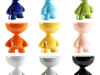 Colorful Modern Side Table Collection With Vibrant Colors And Unique Stylish Designs 3d model