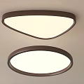 Modern Triangular And Circular Ceiling Lights With Brown Frame White Light Shade 3d model