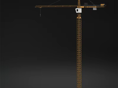 Heavy Duty Tower Crane Industrial Equipment For Construction Sites With Lattice Mast And Operator Cabin 3d model