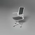 Ergonomic Swivel Office Chair With Mesh Backrest Gray Seat And White Frame Armrests