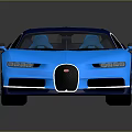 Blue Bugatti Sports Car With Sleek Aerodynamic Design And Shiny Wheels