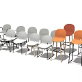 Diverse Leisure Chairs Collection Featuring Gray White Orange Red Hues and Wooden Metal Legs