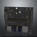 Detailed Electronic Circuit Board With USB Ports And Integrated Circuit Components