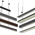 Modern Linear Pendant Lights in Black White and Brown Metal for Contemporary Home Interior