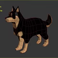 Low Poly Black And Brown Dog 3D Model With Geometric Design And Smooth Surface 3d model