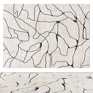 Modern Carpet Square Carpet Black and White Carpet Art Carpet 3d model