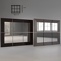 Modern Paneled Wall Mirrors With Dark And Light Brown Frames For Home Decor 3d model