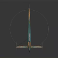 Modern Catamaran Sailboat Featuring Green Yellow White Sail With C And ANNO Logo Wooden Hull