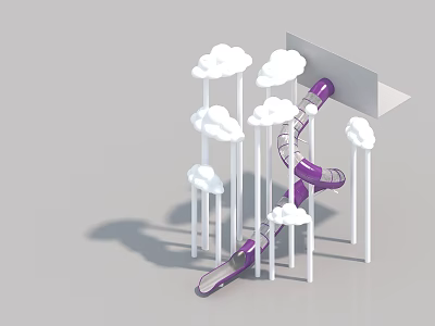 Cloud slide outdoor unpowered amusement equipment 3d model
