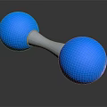 Blue Dumbbell As Daily Living Supply With Smooth Blue Balls And White Handle