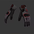 Gray And Red Protective Gloves With Grip Design For Daily Use