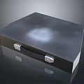 Sleek Black Storage Case With Smooth Surface Metal Clasps And Comfortable Handle 3d model