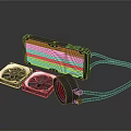 High Performance Water Cooling System With Dual Fans And RGB Purple Light