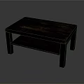 Modern Wooden Coffee Table With Two Shelves And Smooth Surface For Living Room