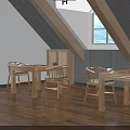 Hotel Mahjong Room with Wooden Tables Chairs and Cozy Interior Design