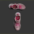 Light Pink Kids Casual Shoes With Mesh Upper Velcro Strap And White Sole