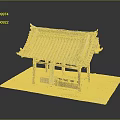 Traditional Chinese Architecture Featuring Sloped Tile Roof Decorative Eaves And Wooden Columns On Stone Platform