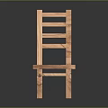 Wooden Chair With Simple Design Slatted Back And Solid Wood Seat