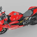 Red Ducati Sport Motorcycle Features Sleek Design Black Seat And Stylish Alloy Wheels