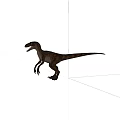 Realistic Velociraptor Dinosaur Model With Detailed Texture Standing On Black Background