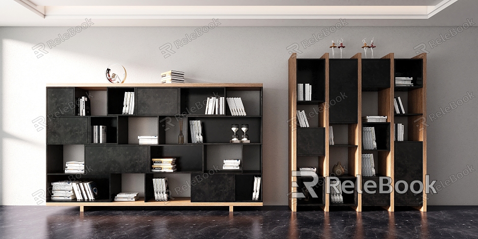 Modern bookcase solid wood iron shopping mall display sales bookstore special-shaped combination bookshelf model