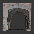 Ancient Stone Archway Entrance With Cobblestone Path And Historic Brick Walls