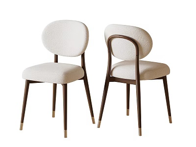 Modern Accent Chair with Round Backrest Soft Cushion Dark Brown Wood Legs Gold Metal Accents 3d model