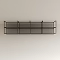 Black Metal Mesh Wall Hanging Decorative Shelf With Multiple Compartments On Light Colored Wall