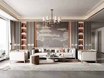 New Chinese Living Room 3d model
