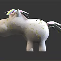 White Unicorn Doll With Rainbow Mane Tail And Golden Glitter Details