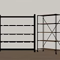 Black and Silver Metal Storage Shelves with Multi-Tier Design on Wooden Floor