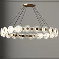 Modern Circular Glass Chandeliers With Metal Frames And Layered Hanging Discs