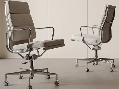 Modern Office Chair With Ergonomic Design Metal Frame And Rolling Casters 3d model