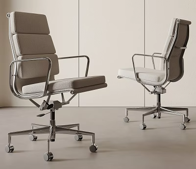 Modern Office Chair With Ergonomic Design Metal Frame And Rolling Casters 3d model