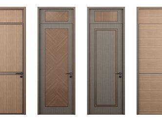 New Chinese Style Flat Door Single Door 3d model