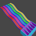 Vibrant Colorful Wavy Lines With Rainbow Hues On Black Background