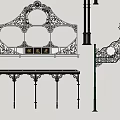 Artistic Ironwork Crafted Furniture Decorative Lamp Posts And Ornate Railings Design