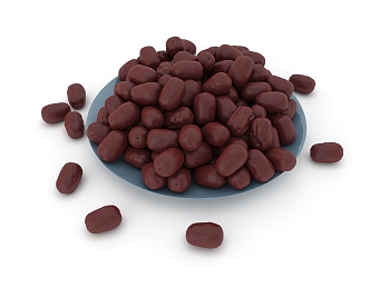 red dates a plate of red dates snacks dried fruit 3d model