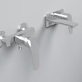 Modern Wall Mounted Chrome Bathroom Faucets With Sleek Silver Finish Design
