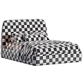 Modern Double Bed Interior Design With Upholstered Headboard Soft Pillows And Cozy Throw Blanket