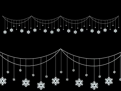 Holiday Festive Decorative String Lights with Snowflake Hanging Ornaments 3d model